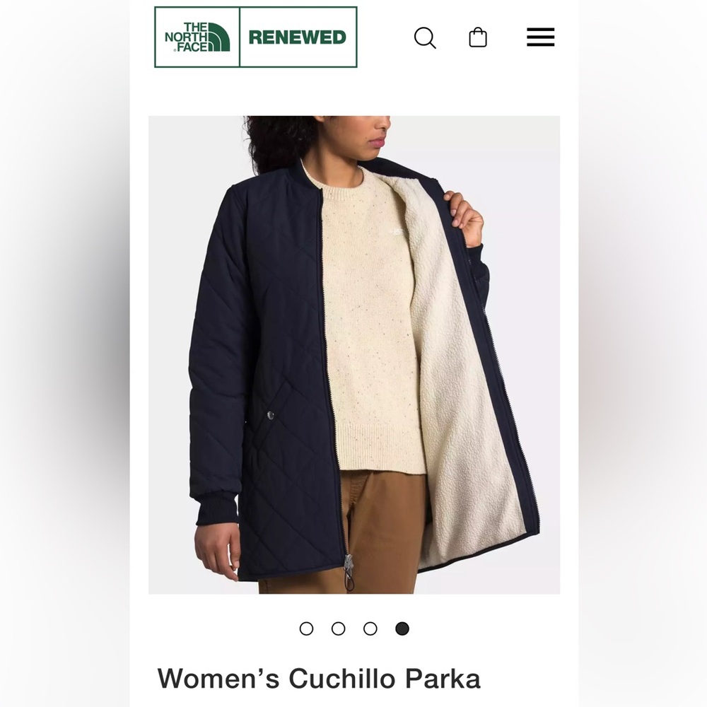 NWT North Face Cuchillo Quilted Parka | Medium | Navy